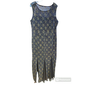 Cardalite Women;s Metallic Black Night Out Knit Dress 2X